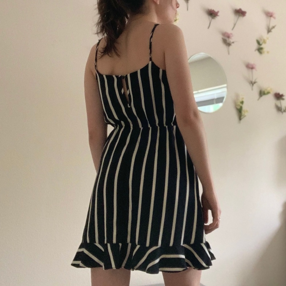 Black and white stripped dress